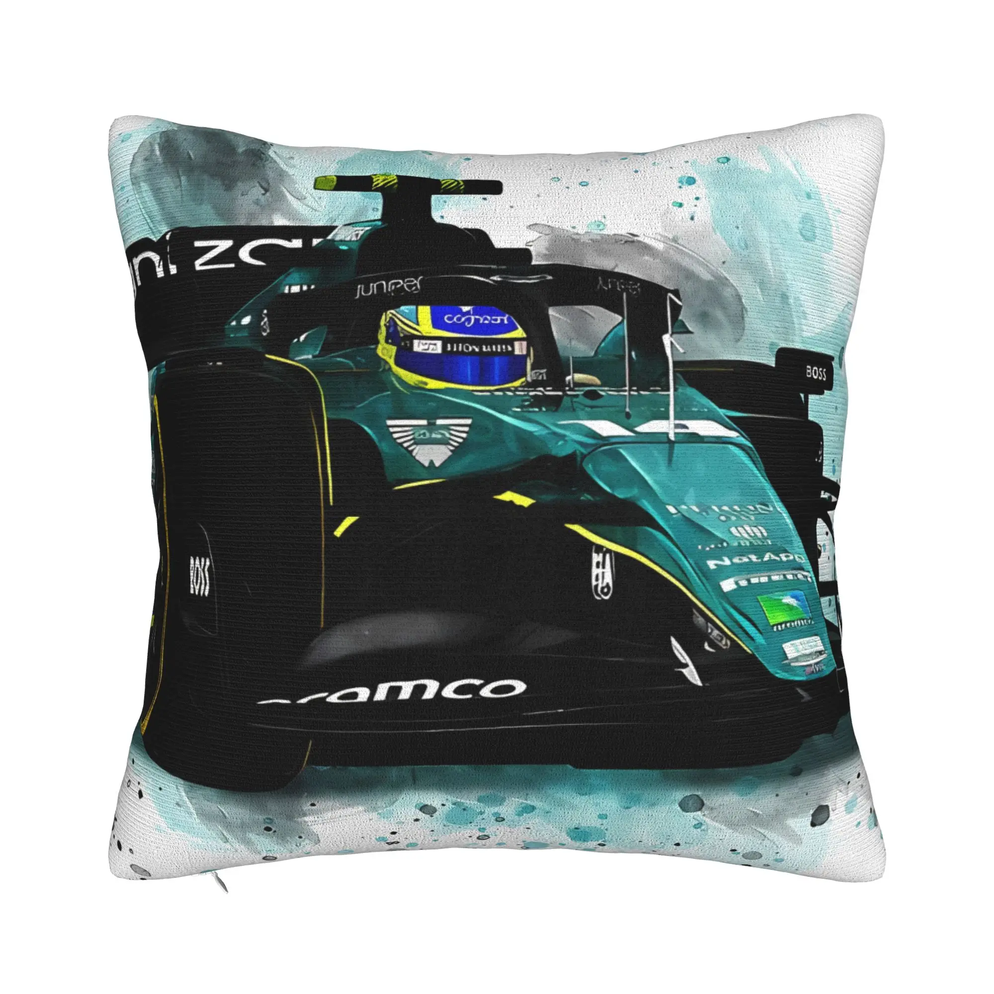 Fernando Alonso 2023 Arty Splatter Winter Holiday Farmhouse Home Deco Fernando Pillow Cover Zipper Closure