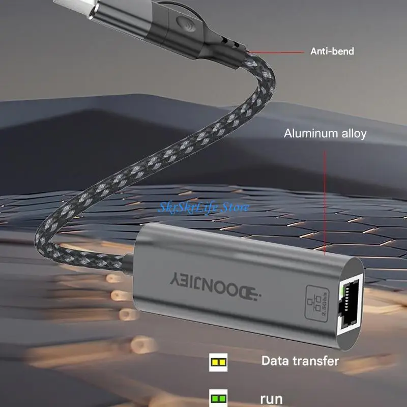 E65E 2 5Gbps USB Networking Adapter Not Need Driver For Gaming Streaming Office Use