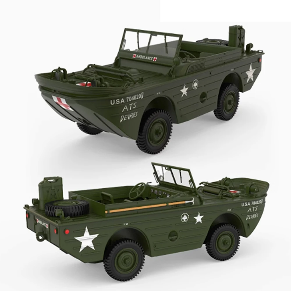 RC 1/16 รีโมทคอนโทรลรถสะเทินน้ําสะเทินบกจําลองรีโมทคอนโทรลถังรถทหารรุ่นของเล่นของขวัญ