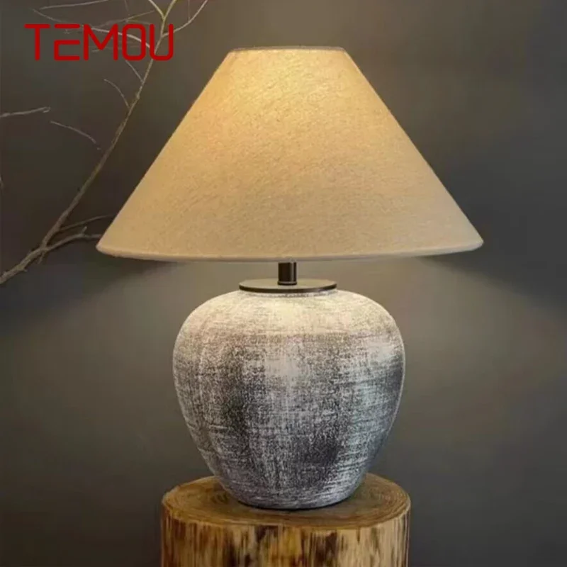 

TEMOU Contemporary CeramicTable Lamp Creativity Living Room Bedroom Study Hotel Homestay engineering Desk Light