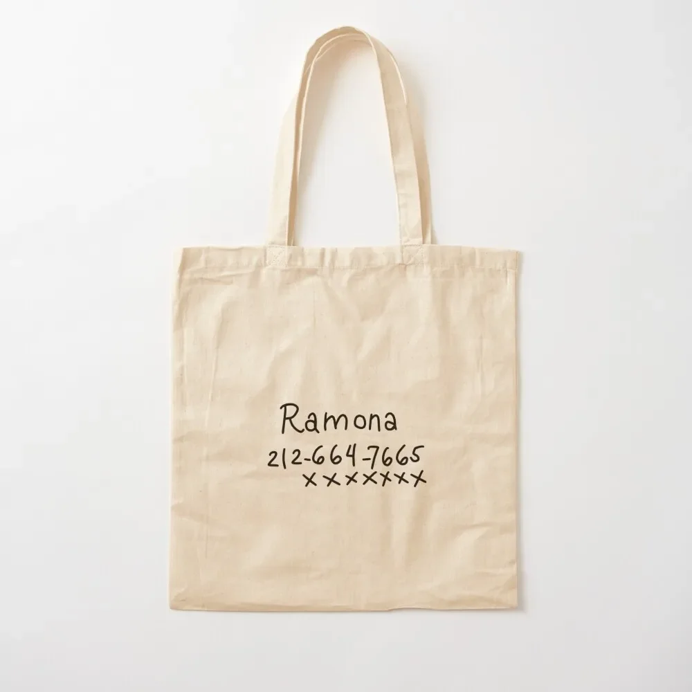 

Ramona’s Phone Number Tote Bag Reusable bags shoping bag hand bags Canvas Tote Bag