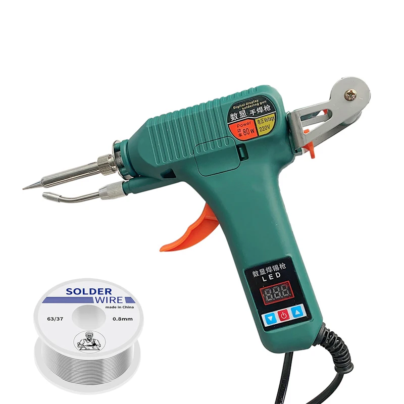 

Adjustable Temperature Display Electric Soldering Iron 80w Hand-Held Heating Automatic Tin Feeding Gun Welding Repair Tool