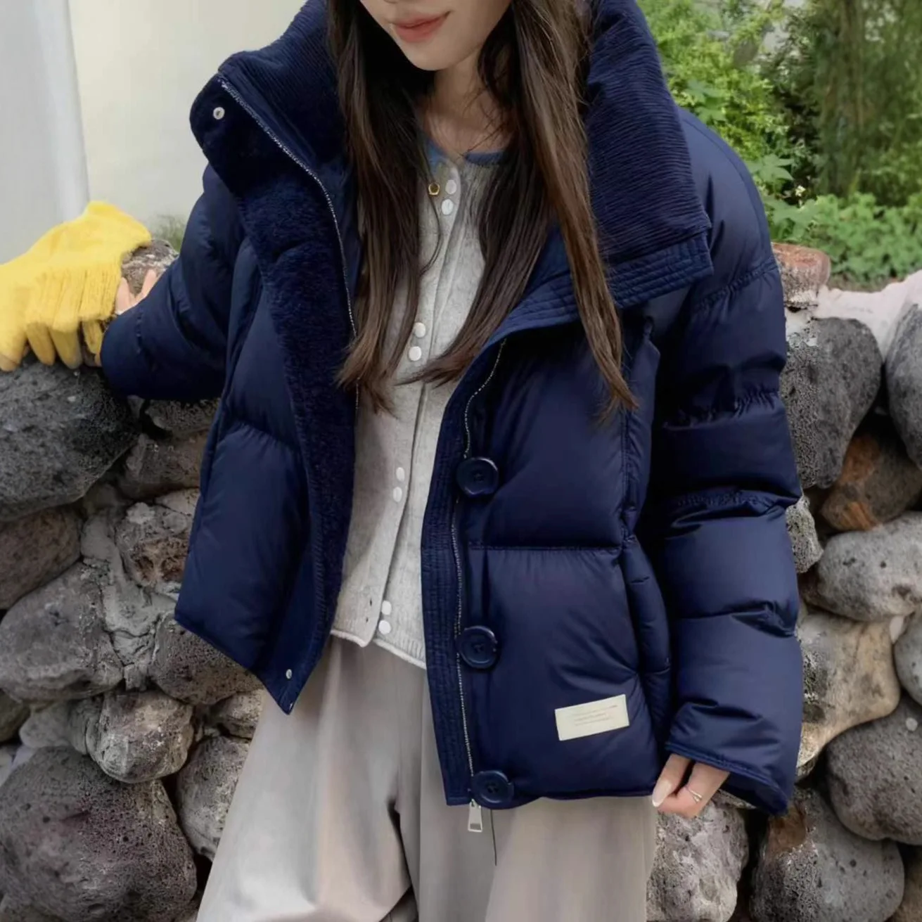 الشتاء قصيرة رقيق الصلبة الوقوف طوق أسفل سترة الإناث رشاقته الدافئة نفخة السترات النساء الأبيض بطة أسفل سستة باركر أبلى