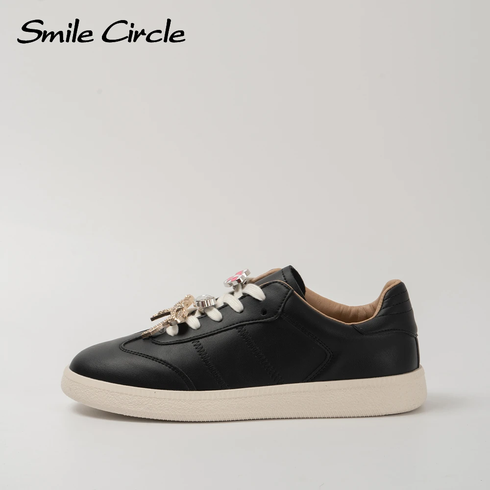 Smile Circle Women Casual Shoes Comfortable Design Lace-up Sneakers Stylish New Korean Style Sneakers