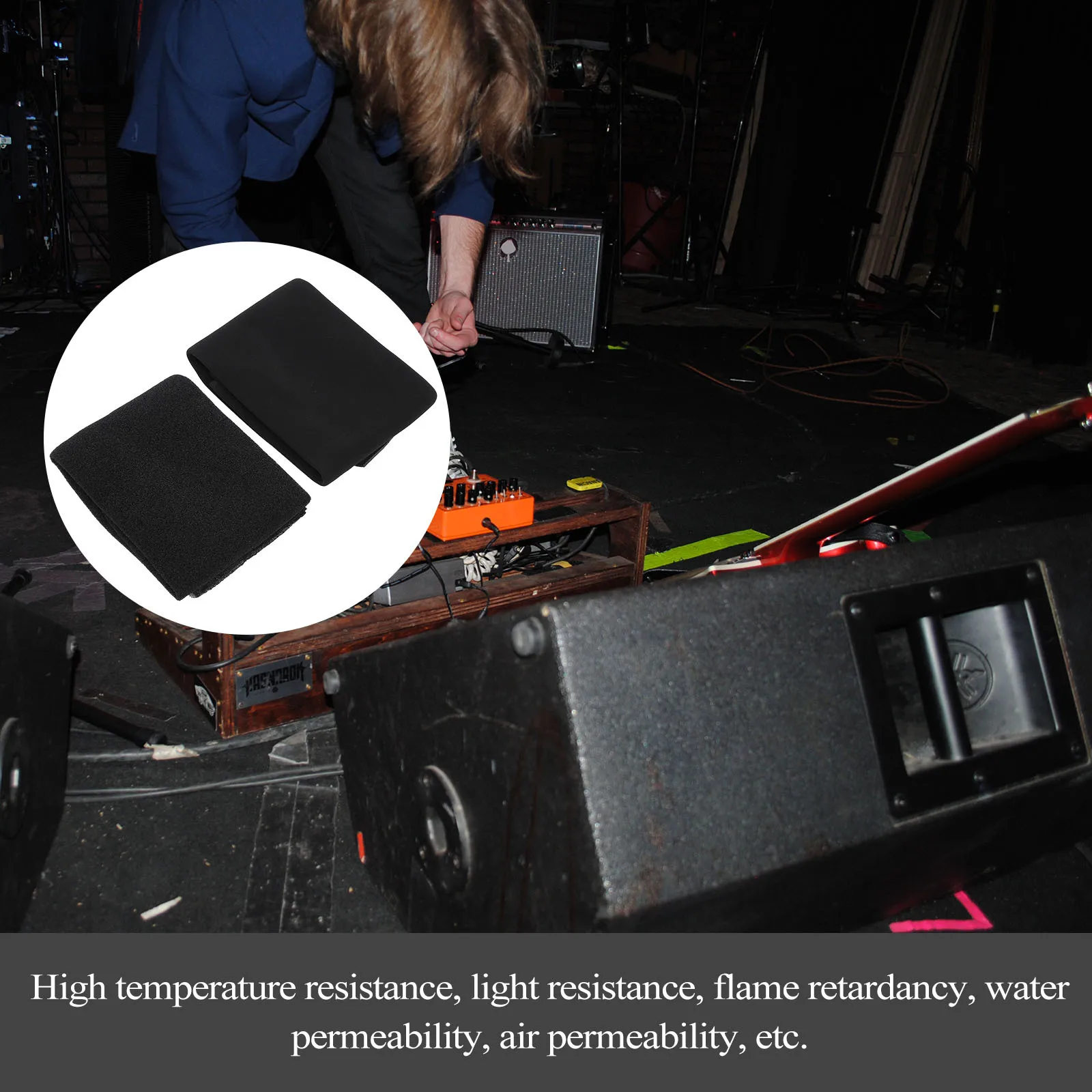 

2 Sheets Speaker Grill Cloth Premium Sound Deadening Mat Stage Speaker Fabric Cloth High Temperature Resistance Water