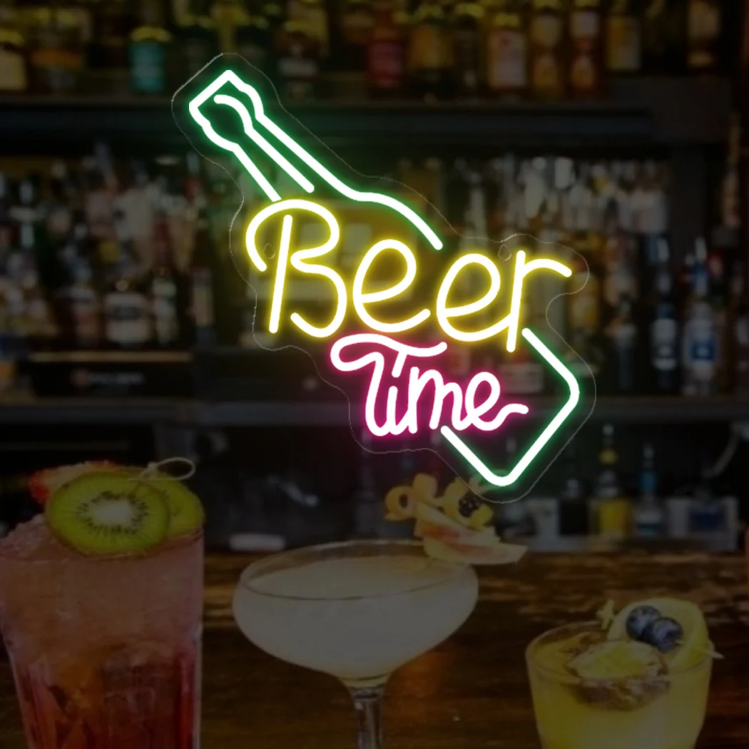 Beer Time Neon Led Light Bar Restaurant Room Party Sign Wall Decor Neon Lamps Pub Shop With USB Powered Wall Decor Neon Light