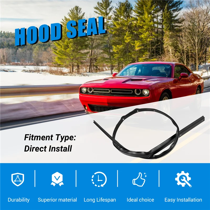 

Передний бампер, уплотнитель капота, водонепроницаемый с заклепками для Dodge Challenger 2008-2019 68051392AB 68051392AA