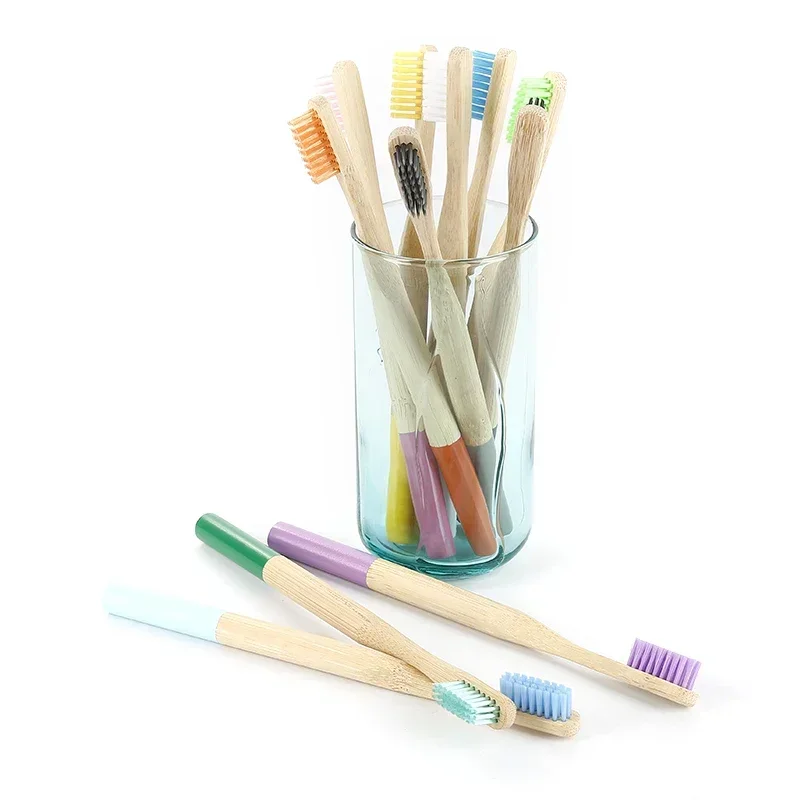 1 шт., зубная щетка с низкоуглеродистой деревянной ручкой, уход за полостью рта, отбеливание зубов, экологически чистая зубная щетка из натурального бамбукового угля, мягкая щетина