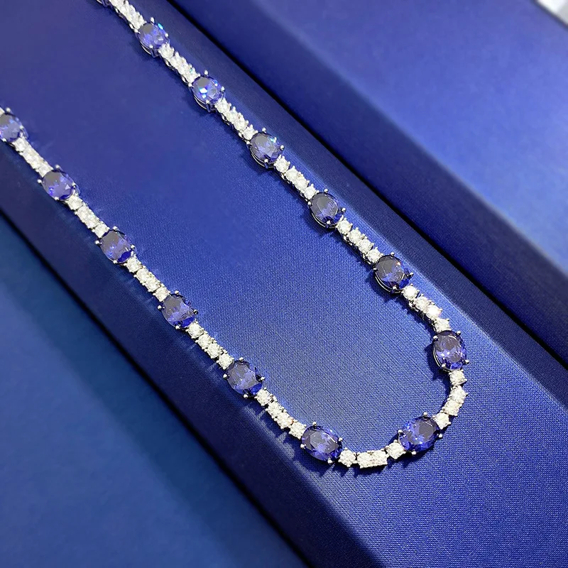 2024 New 2 Carat Egg 6 * 8 High Carbon Diamond Necklace 925 Sterling Silver Luxury Collar Chain 44cm Hot Selling Jewelry