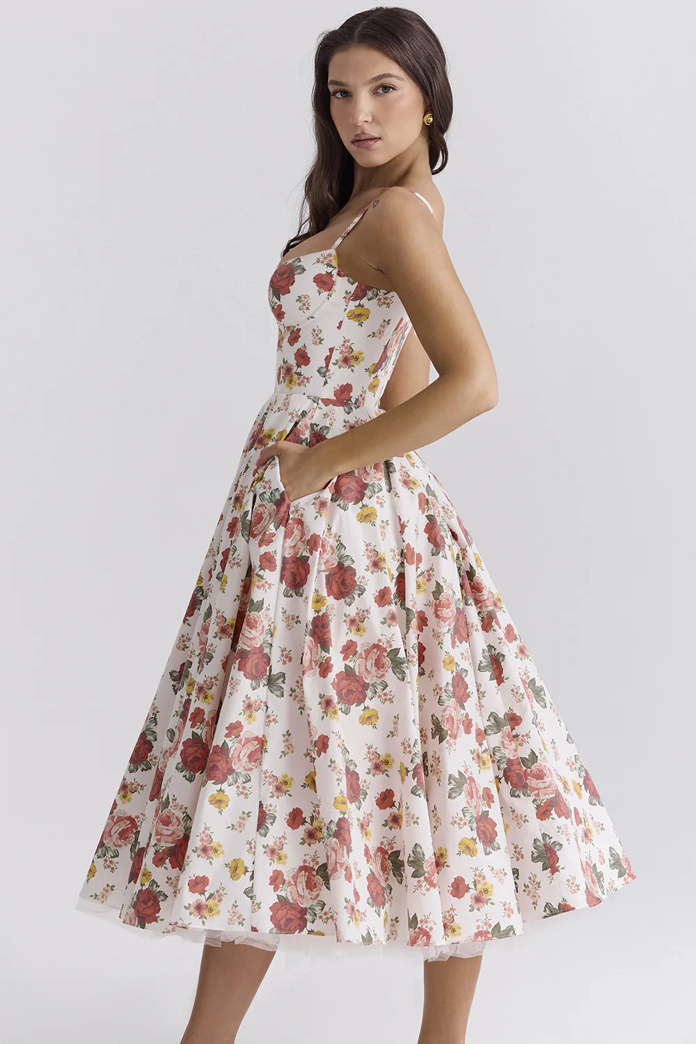 Elegante vestido de princesa com renda para meninas, camisola sem mangas, vestido longo para festa, sexy e sem costas, vestido de verão, 2 camadas, verão