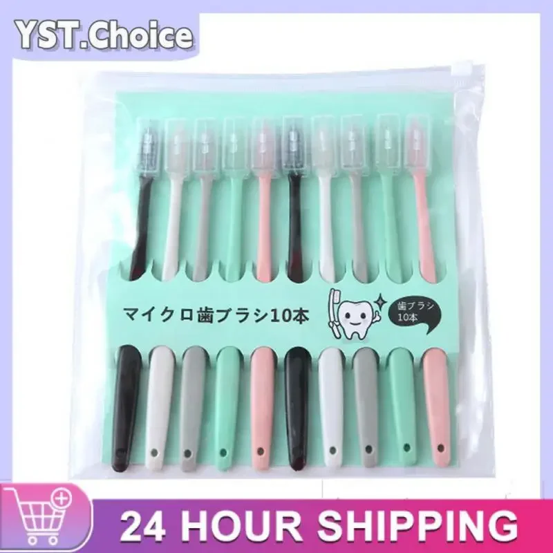 50/Set Macaron Toothbrush Adult Family Pack Household Toothbrush Soft Bristles With Protective Cover Oral Care Tools