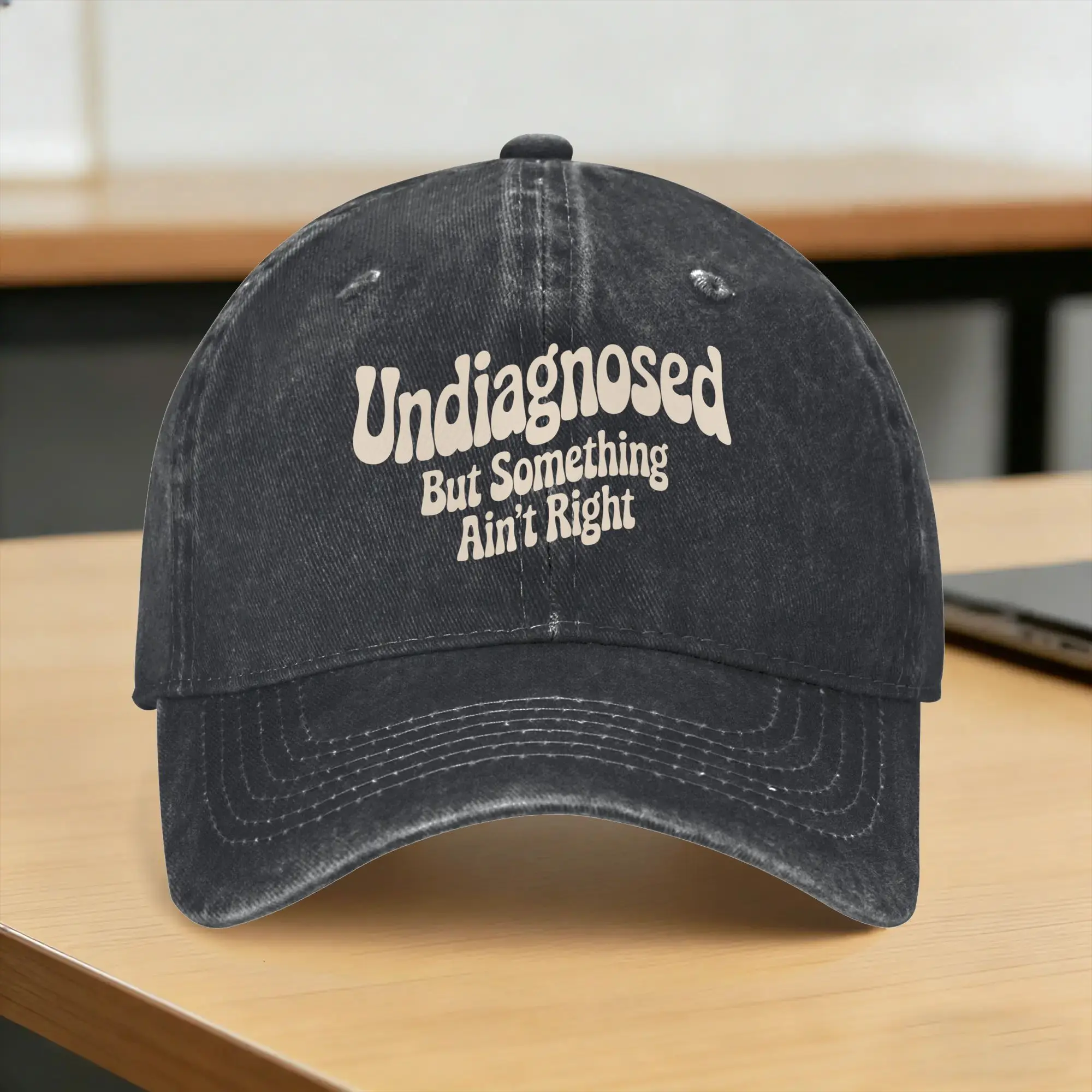 Undiagnosed But Something Ain‘t Right Retro Groovy Design Sun Baseball Cap  Female Male Design Hip Hop Hats Summer Baseball Caps