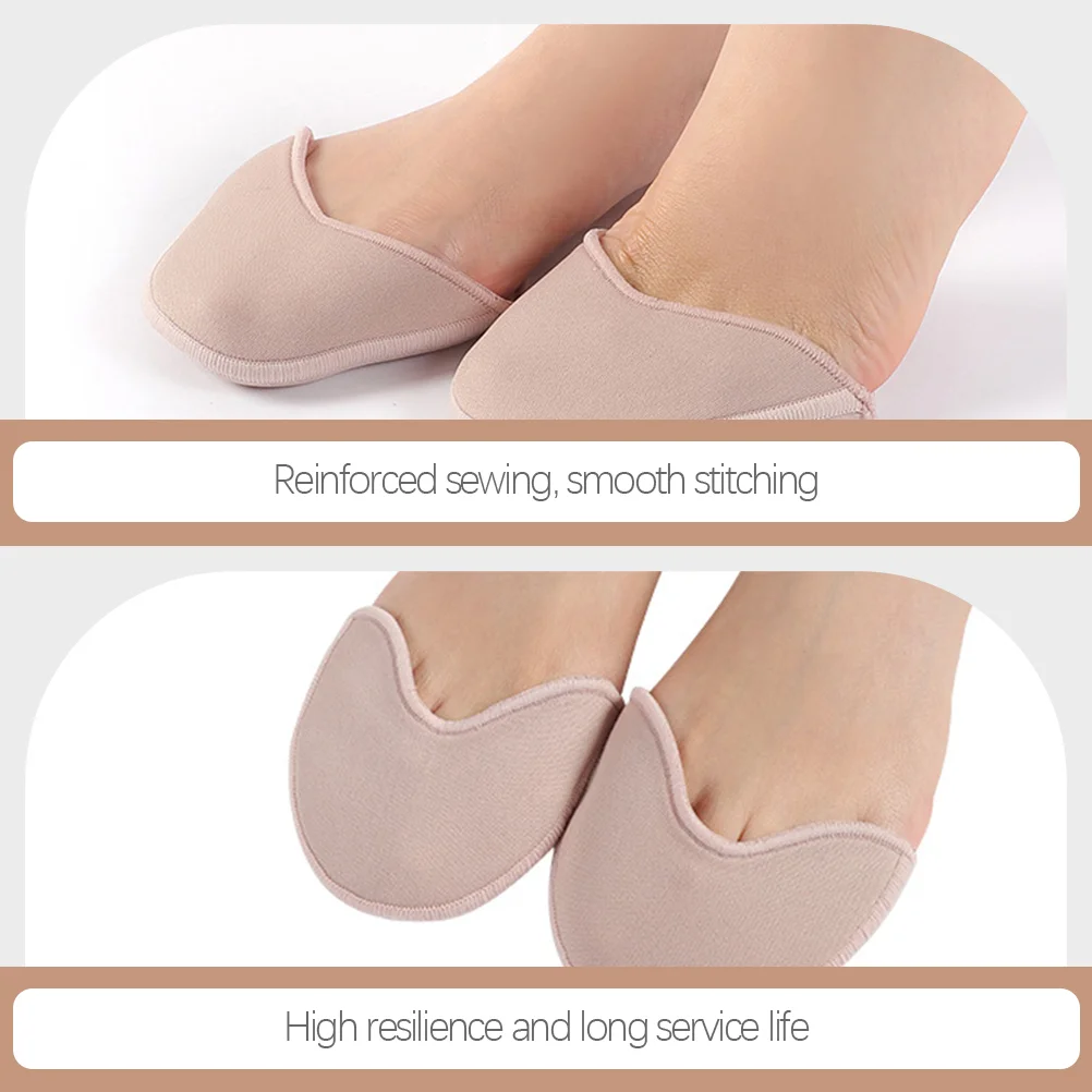 2 Pairs Toe Protector Shoe Inserts Wrapped Ballet Shoes Cushion Knitted Fabric Insoles Half Pad Cover Women's Foot