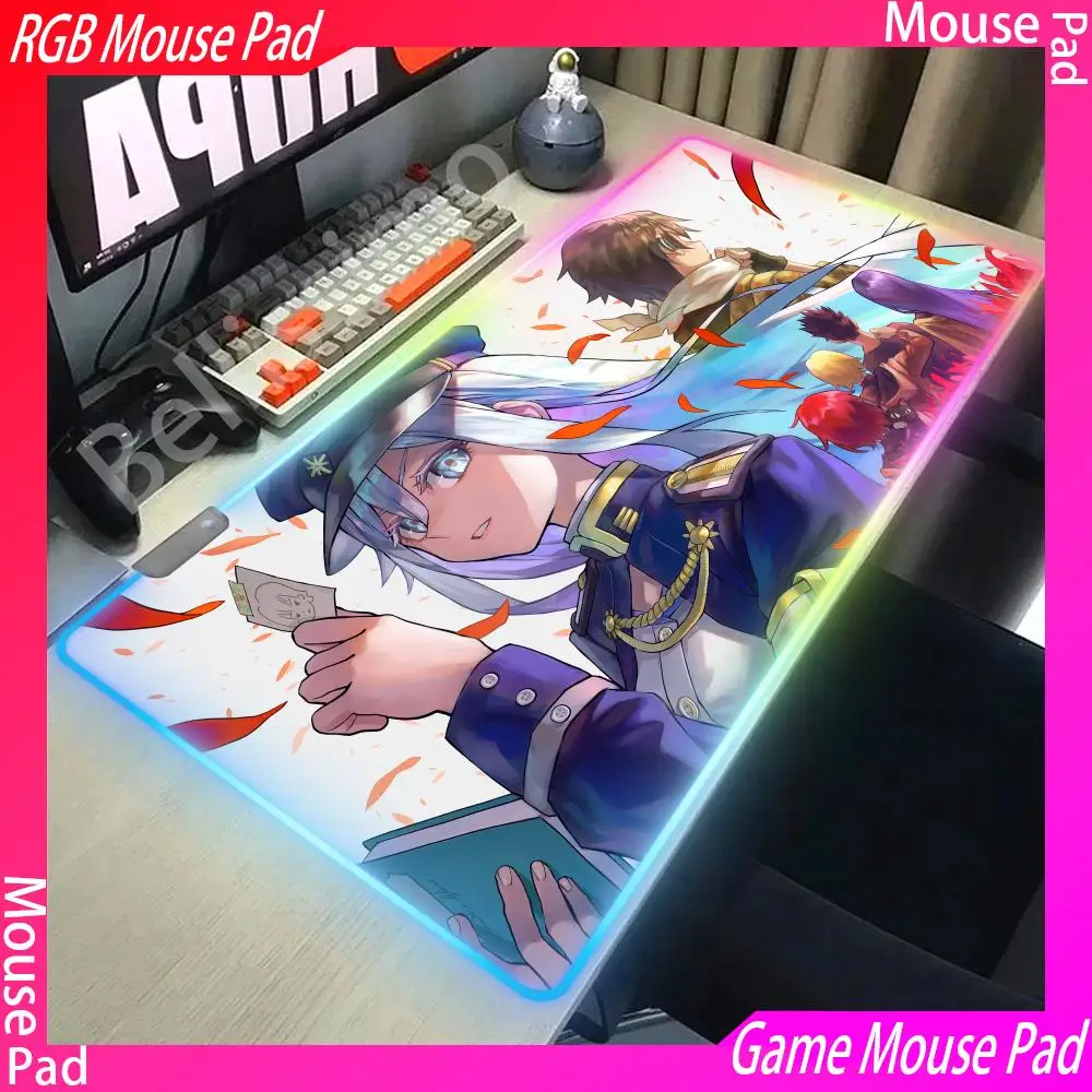 New Anime 86 Eighty Six RGB Mouse Pad LED Lighted Gaming Mouse Mat Large Rubber Mousepad XXL 1000x500mm Gamer Exclusive Mouse Pa