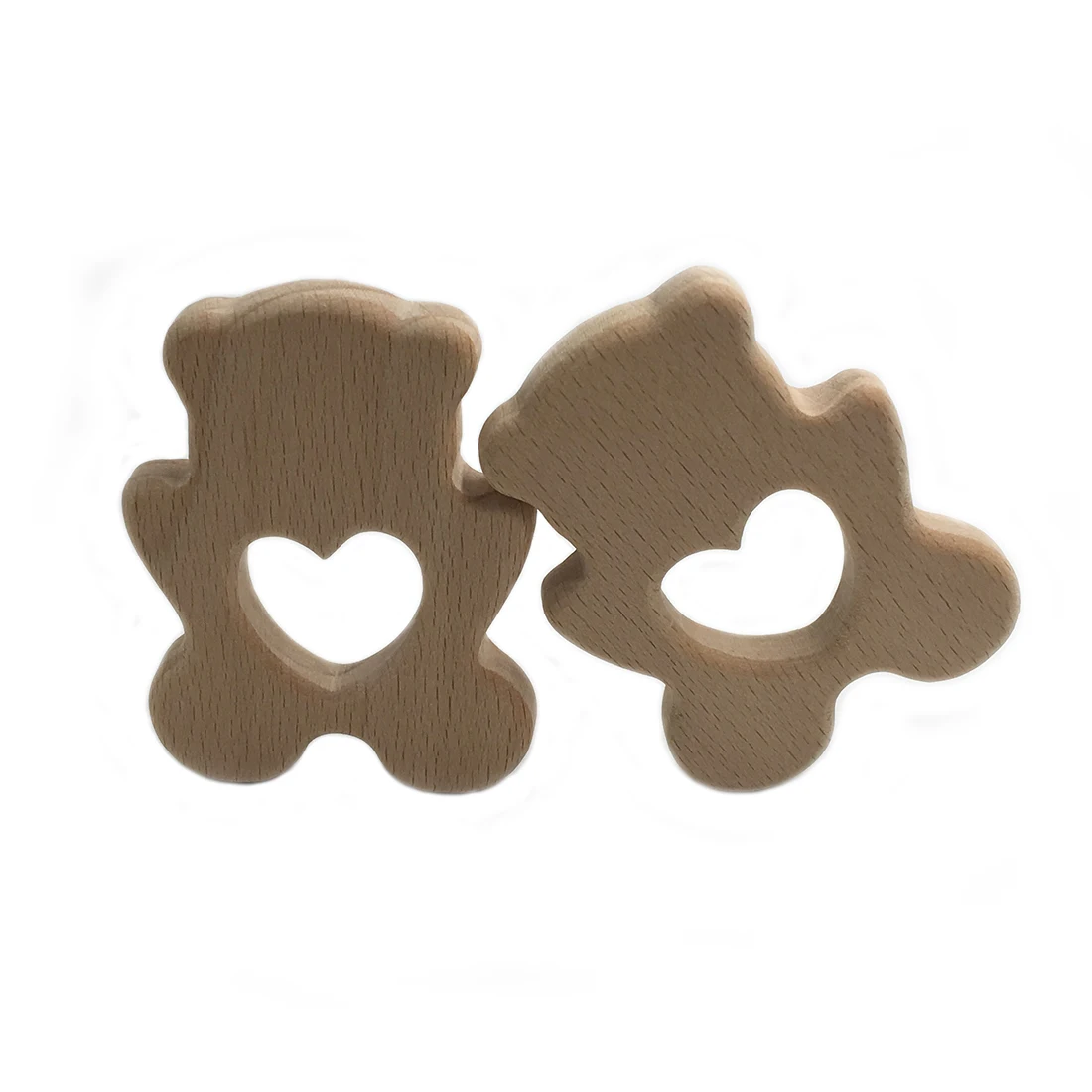 ABCPICK Organic Beech Wooden Polar Bear DIY Pacifier Chain Jewelry Making Handmade Personalized Pendent Eco-Friendly Safe Baby