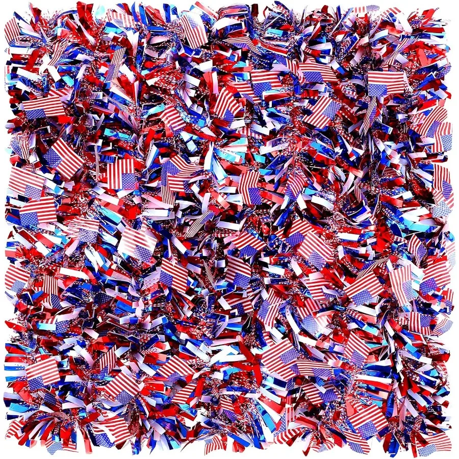 

39,4 фута, 6 шт., украшение на 4 июля, красный, белый, синий, Aan, флаг, мишура, гирлянда, патриотическая металлическая гирлянда, День памяти, независимость