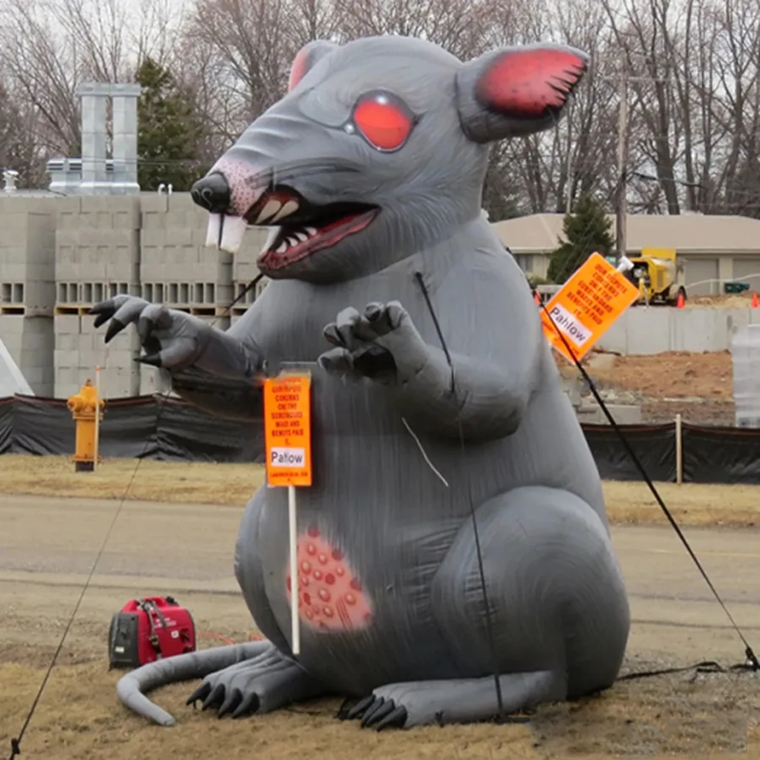 Sneaky gigantische grijze opblaasbare rat opblaasbare dieren opblaasbare muis mascotte voor tentoonstellingsdecoratie