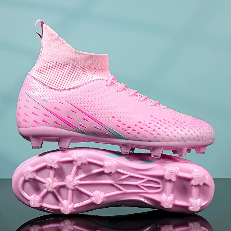 

Пара детских четырехсезонных сетчатых высоких футбольных бутсов с длинными заклепками и сильным захватом, размеры 35-45, WH-6333