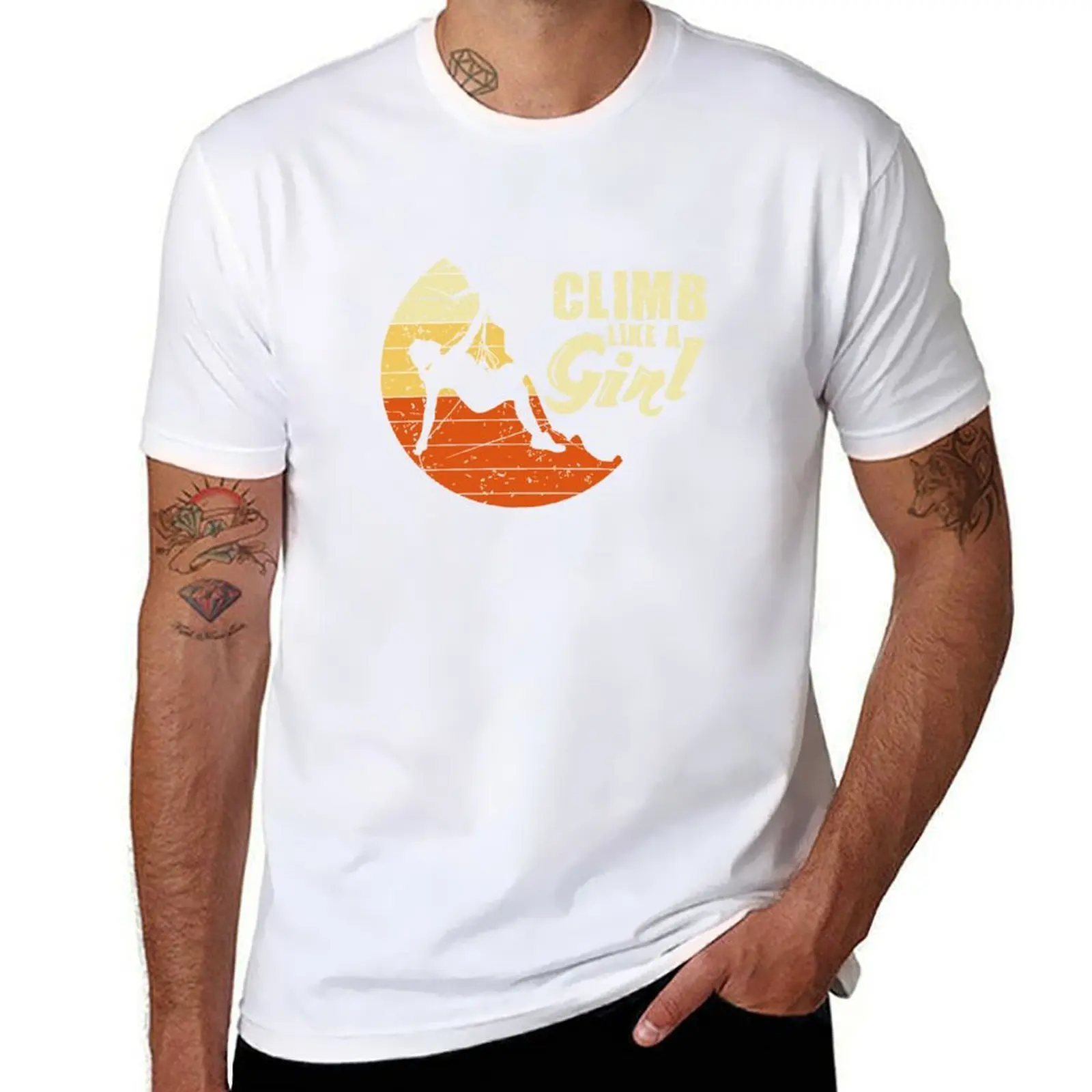

Climb Like A Girl Rock Climbing graphic, Cliff Climber Tee T-Shirt t shirts for man pack cotton t shirt custom print T-Shirt