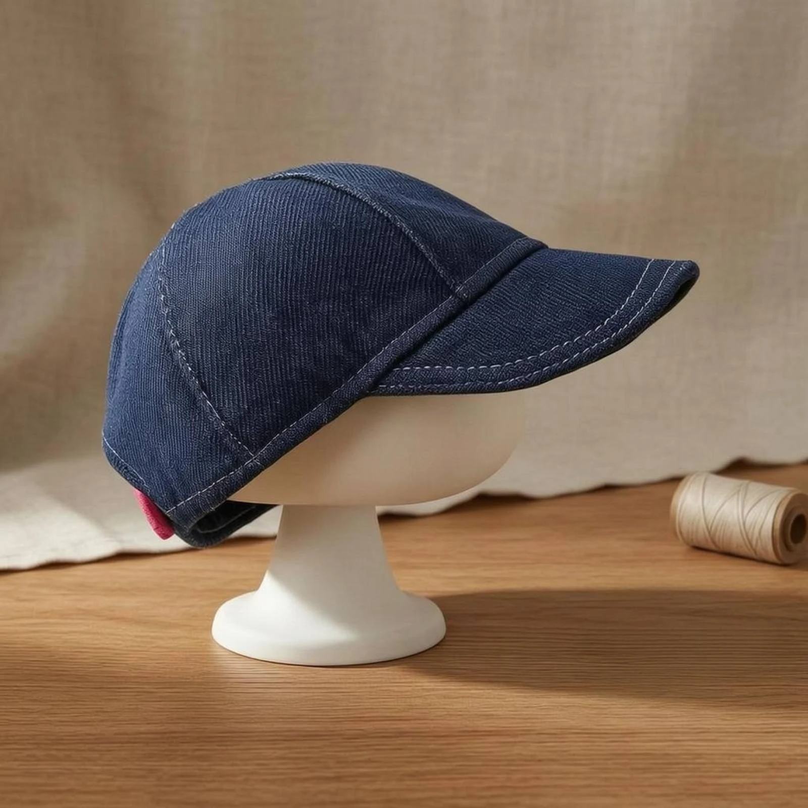 

Doll Baseball Cap Paneled Crown Jean Doll Cap Mini Baseball Hat Topstitching Soft Structured for Blythe Dolls