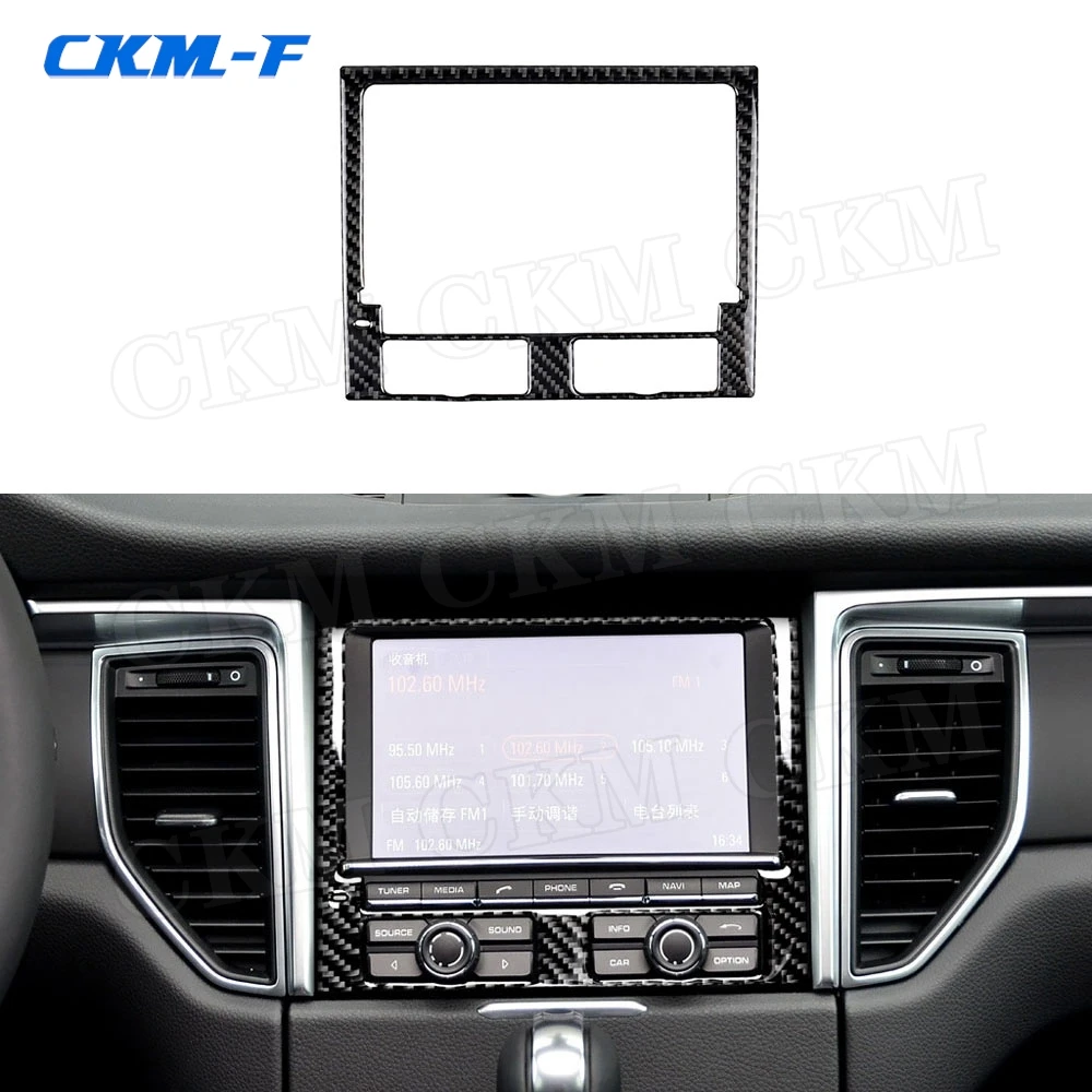 

Carbon Fiber Car Dashboard Navigation Control Panel Trim Frame Cover Sticker For Porsche Macan 2015-2018