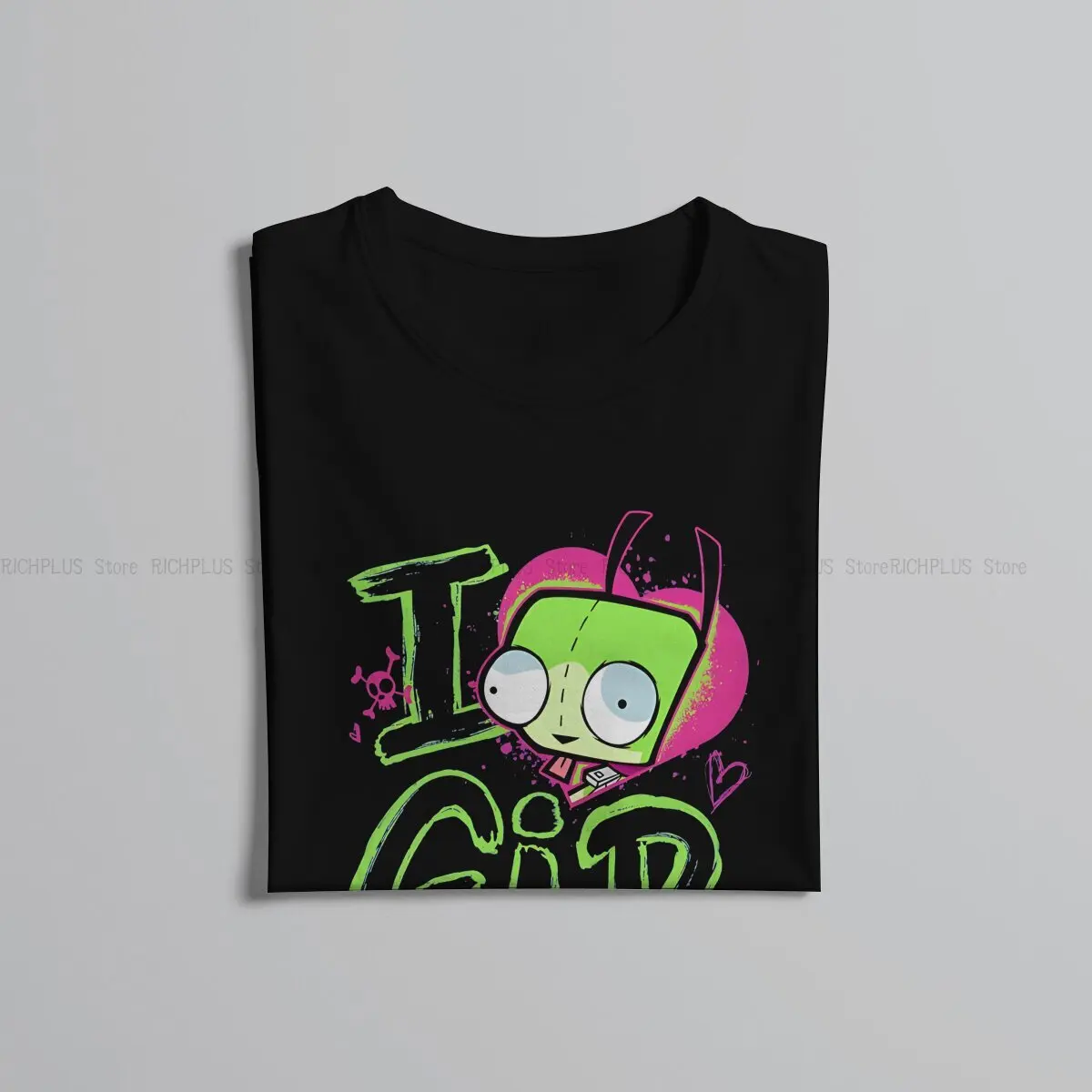 Invader Zim 만화 애니메이션 티셔츠, 발렌타인 데이, I Love GIR 베이직 폴리에스터 티셔츠, 남성 티셔츠, 새로운 디자인, 빅 세일