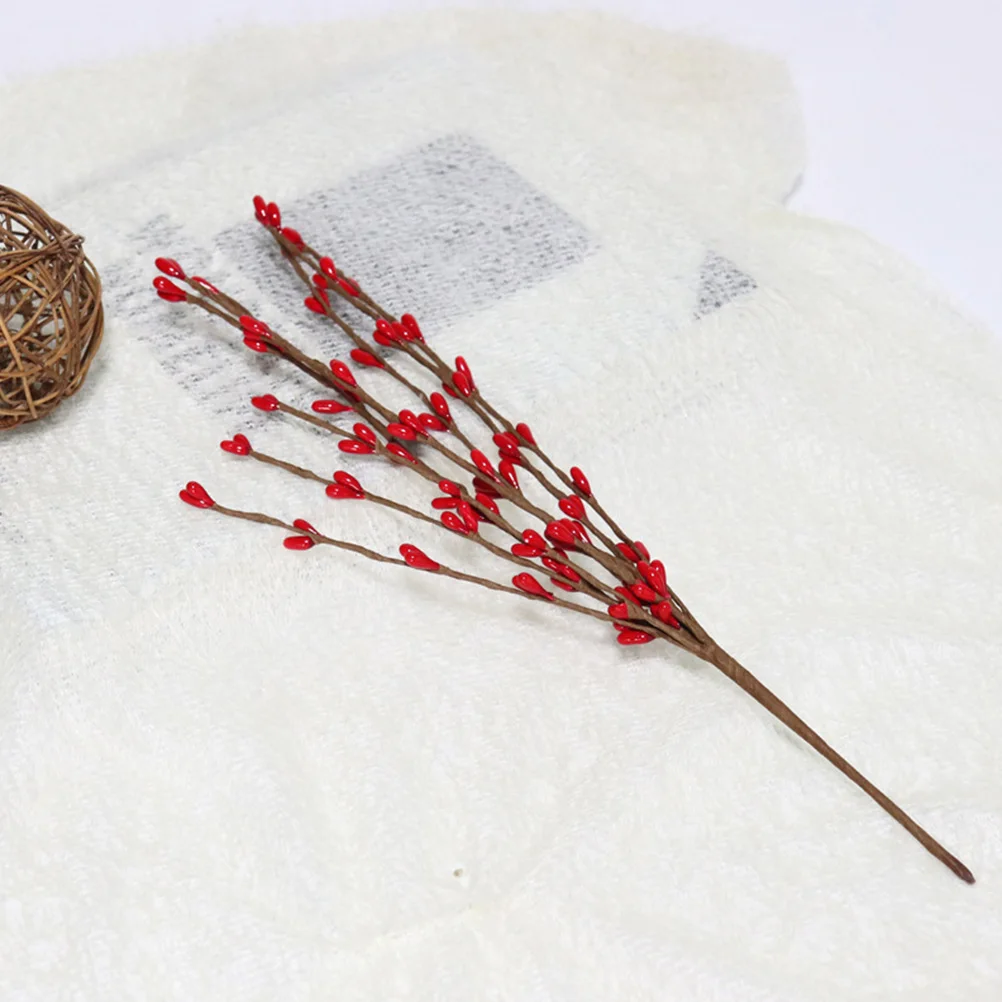 5 قطعة فروع التوت الاصطناعي سيقان التوت الأحمر وهمية لزهرية ديكور عيد الميلاد الديكور تشكيلة زهور المنزل عيد الميلاد #6