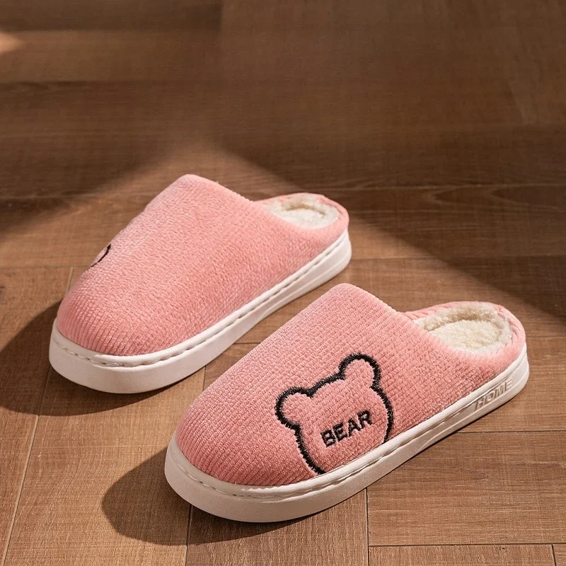 

NEW Women's Men's Casual Thick Soft Bottom Home Slippers Household Plush Slippers Anti-slip Thermal Slippers Indoor Winter Flats