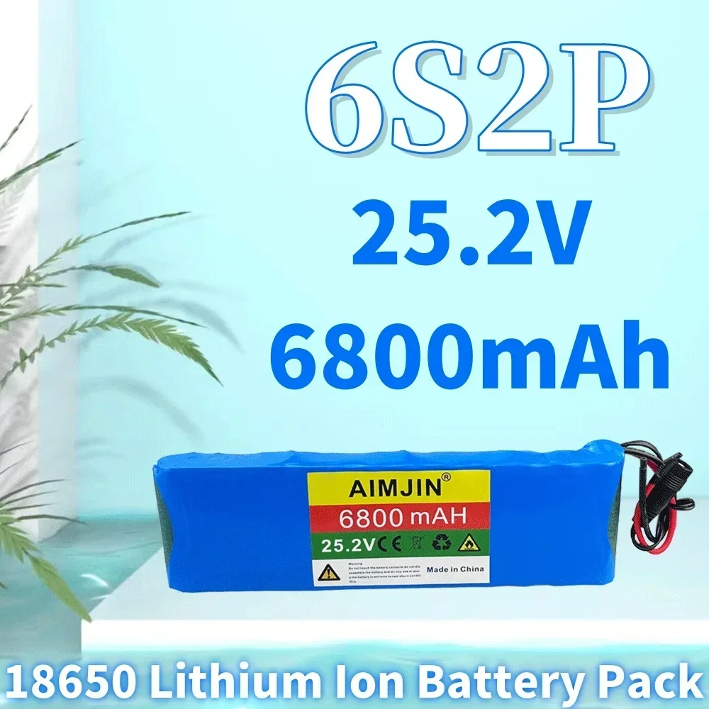 

6S2P 25.2V 6.8Ah 18650 Lithium Ion Battery Pack , 24V 6800mAH for Bicycle Moped Battery，with BMS + Charger