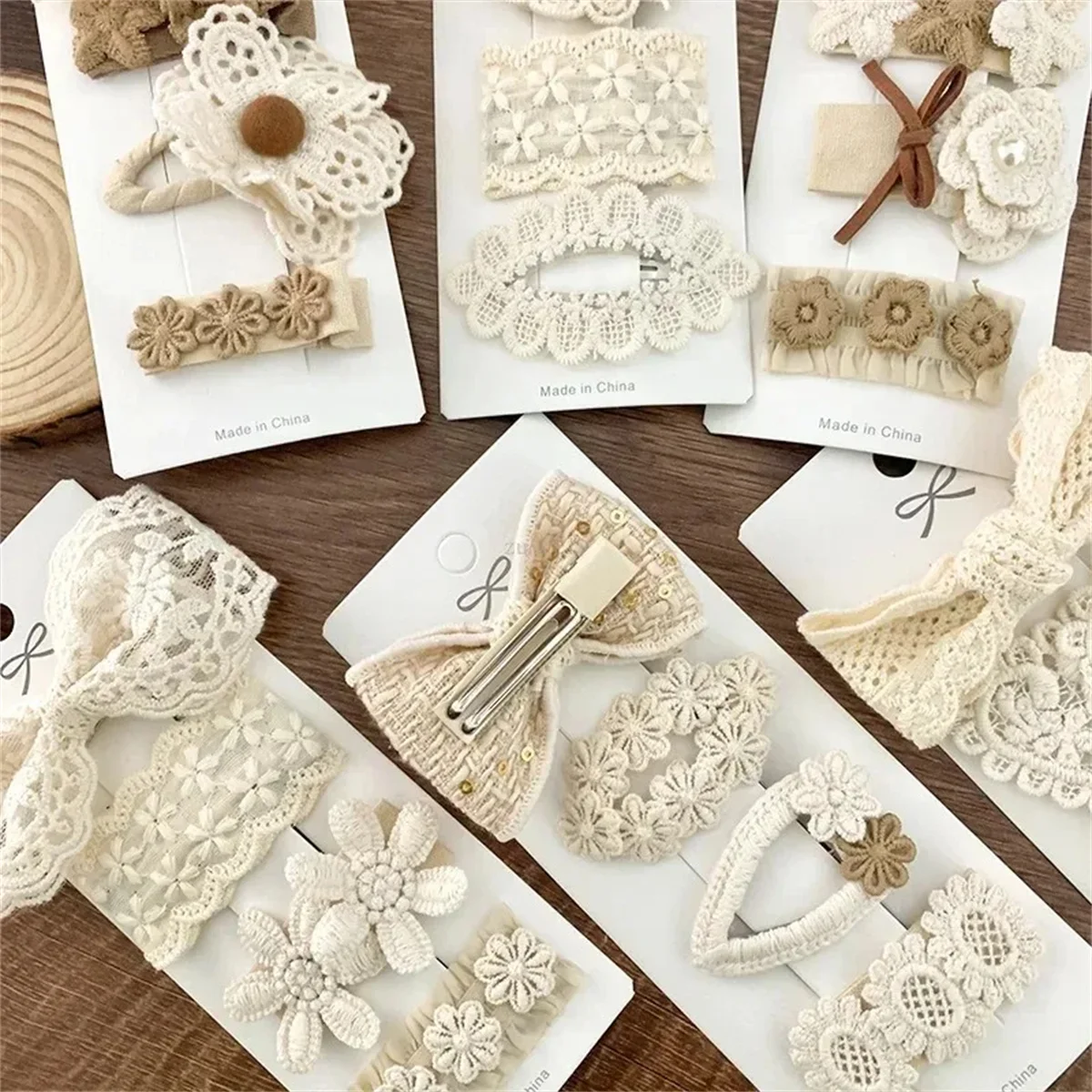 Épingle à cheveux brodée de fleurs pour bébé fille, 4 pièces/ensemble, pinces à cheveux BB douces, Barrettes pour nouveau-né fille, couvre-chef en dentelle, accessoires pour cheveux