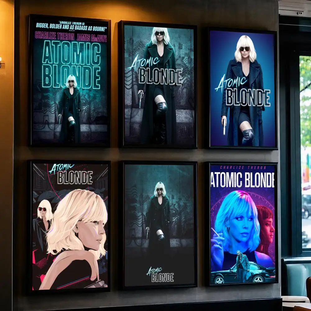 classic movie A-Atomic Blonde 2017-E Poster Removable Wall Sticker for Home Cafe Bar Office Interior Decor