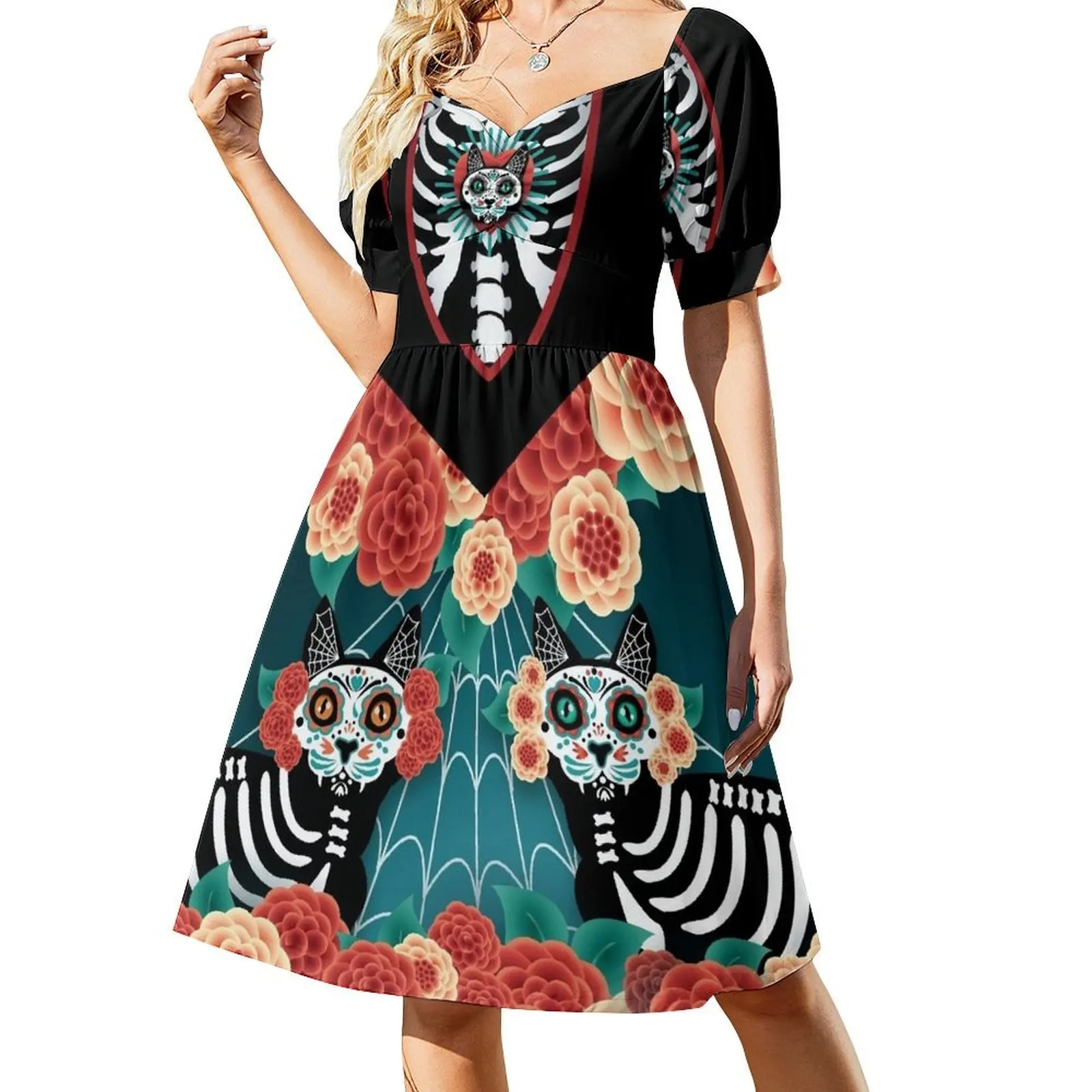 catrina dress Short Sleeved Dress Women's dress Women's summer long ceremony dresses evening