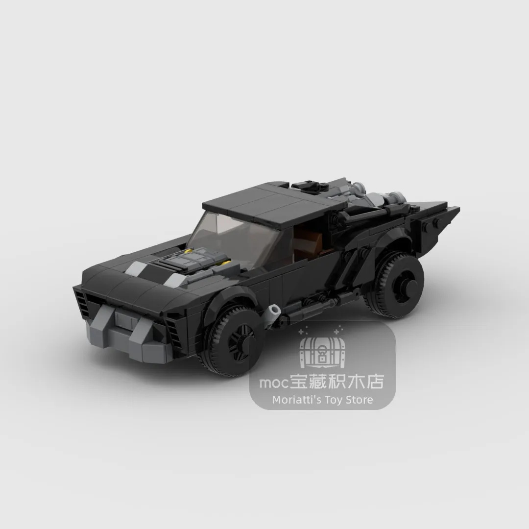 

Гоночный спортивный автомобиль MOC Batmobile, скоростной чемпион, гонщик, строительные блоки, креативные гаражные Игрушки для мальчиков