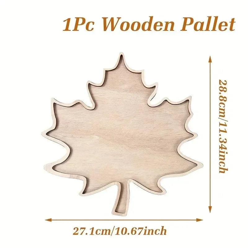 Wooden Tray Shaped Like Maple Leaf Autumn Harvest Celebrations Cookie Serving Plates for Thanksgiving Gatherings Cake Decor