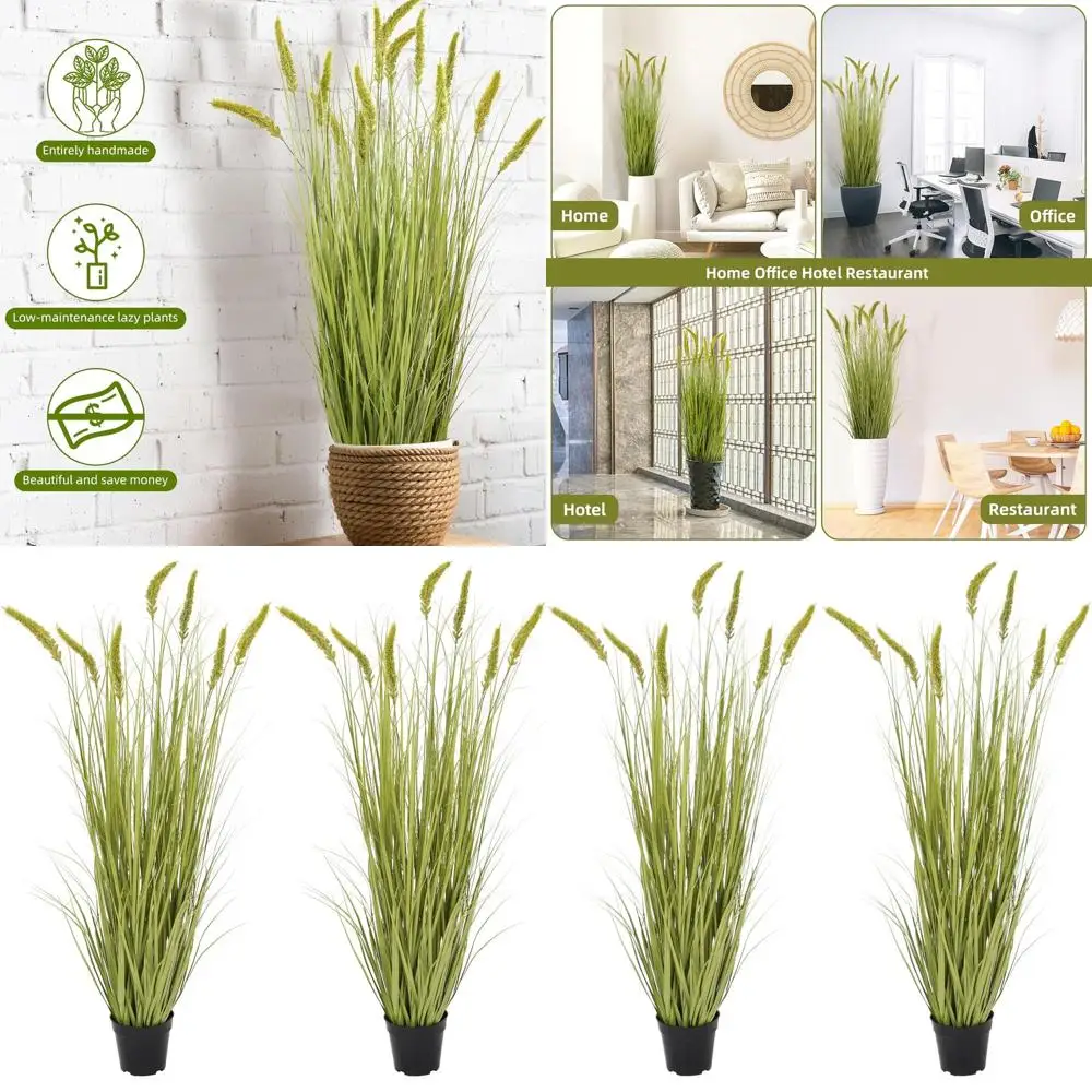 

2 упаковки 47 высоких искусственных травяных растений с горшками для внутреннего и наружного декора