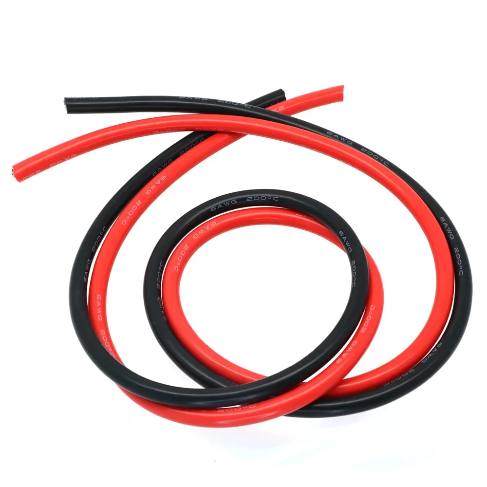 2 Meter/Lot Superweiches Silikonkabel-Set Rot & Schwarz Hitzebeständiges Kabel mit Stärke 10 12 14 16 18 20 22 24 26 AWG (1 Meter Rot + 1 Meter Schwarz) – Detail 5