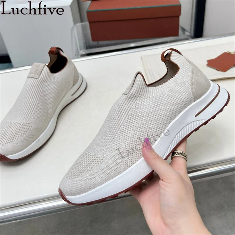 

Men's Elastic Knited Sneakers Flat Shoes Multicolour Casual Comfortable loafers Shoes Italian Brand Trainers Walk Shoes Man