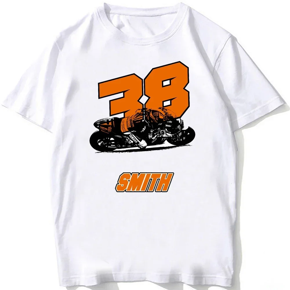 

Bradley Smith 38 GP Rider T-Shirt New Summer Men Short Sleeve Hip Hop Sport Boy Casual Tees Motorcycle Riding Man White Tops