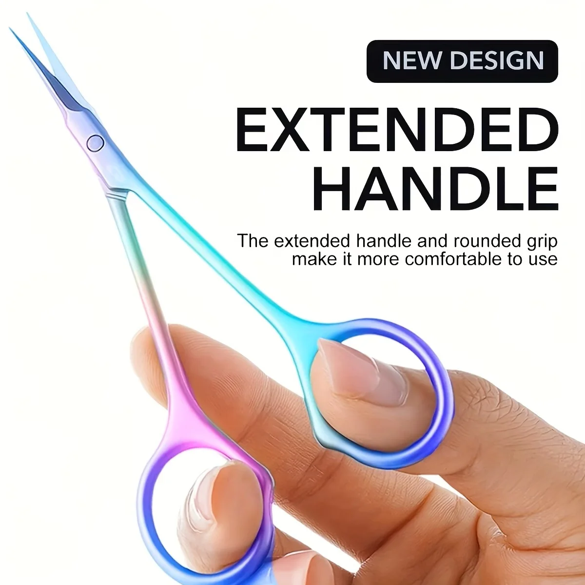

Professional Nail & Cuticle Scissors with Angled & Curved Tip Stainless Steel Colored Nail Trimmer for Dead Skin Removal Tools