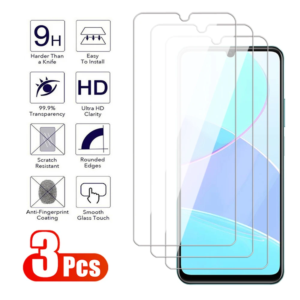 3Pcs 9D Tempered Glass For Realme C55 C53 C51 35 C33 C31 C30 C25 C21 C20 Screen Protector Realme C25s C30s Protective glass Film