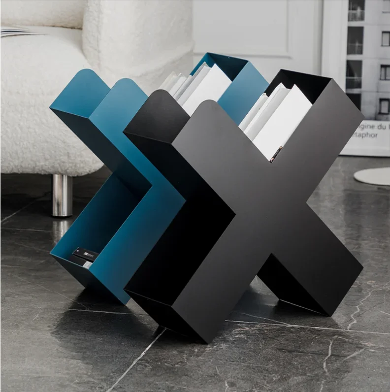 modern design bookrack metal magazine rack bookshelf for living room