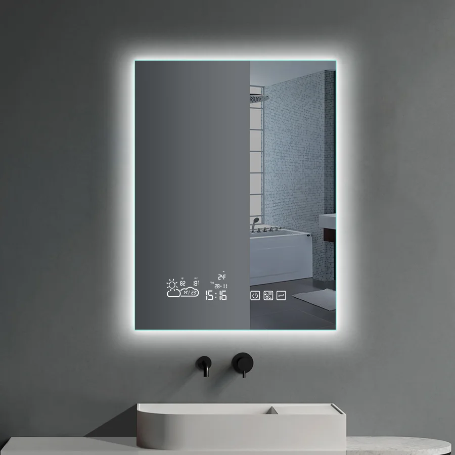 Bathroom Smart Mirror With Lights Illuminated LED Vanity Backlit Bath Mirror With Touch Sensor