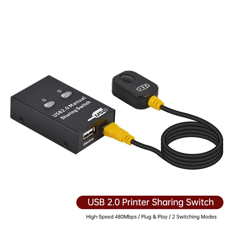 

USB KVM Switcher 2 in 1 out Computer Shared Mouse Keyboard Printer usb2.0 Device With Desktop controller