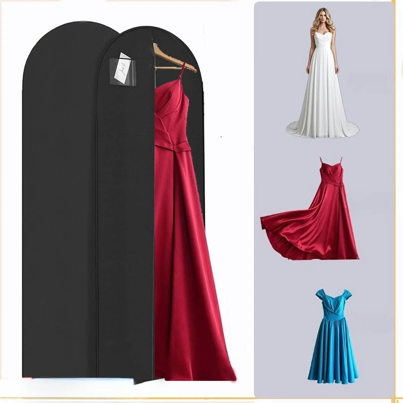 

2/3pcs Non-woven Fabric Garment Bag Hanging Clothes Storage Cover with Clear Pocket