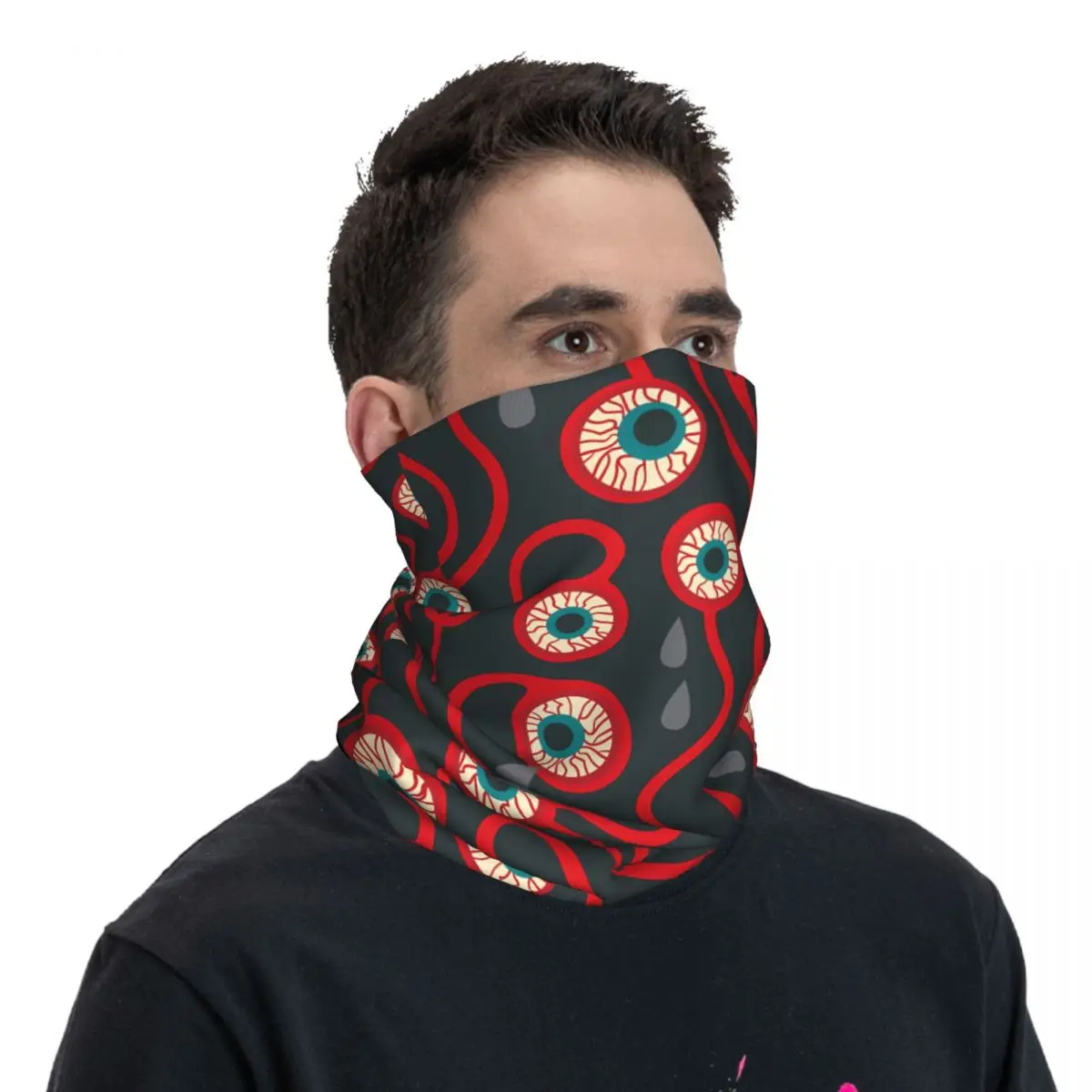 Crazy Creepy Eyeballs Halloween Thin Wrap bufanda Bandana cuello polaina cubierta de la cara diadema