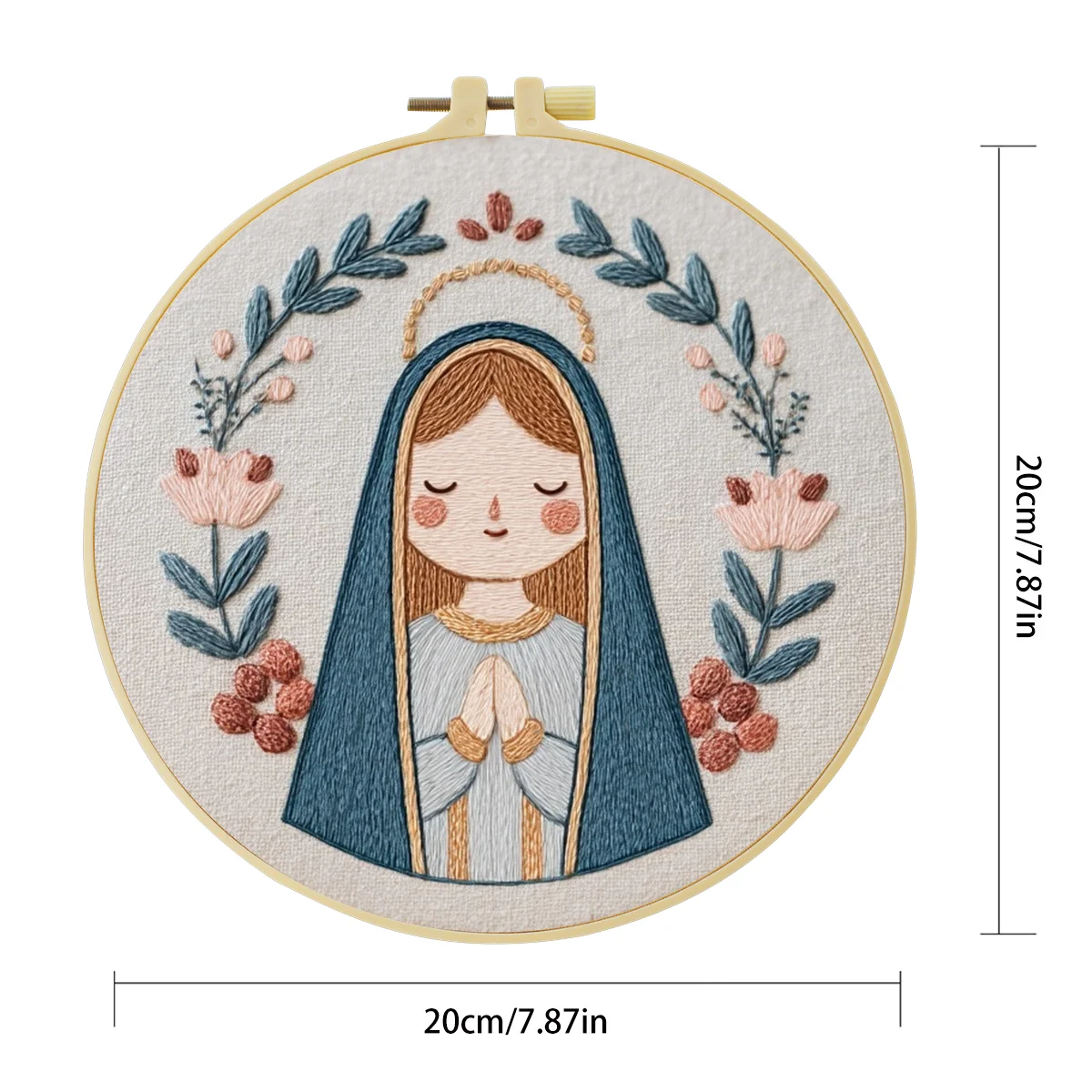 1 Stück 20X20CM/15X15CM 7,87/6,3 Zoll Stickerei-Starter-Kit für Frauen Praktikerinnen DIY-Kit DIY-Stickerei-Set Handarbeiten – Detail 5