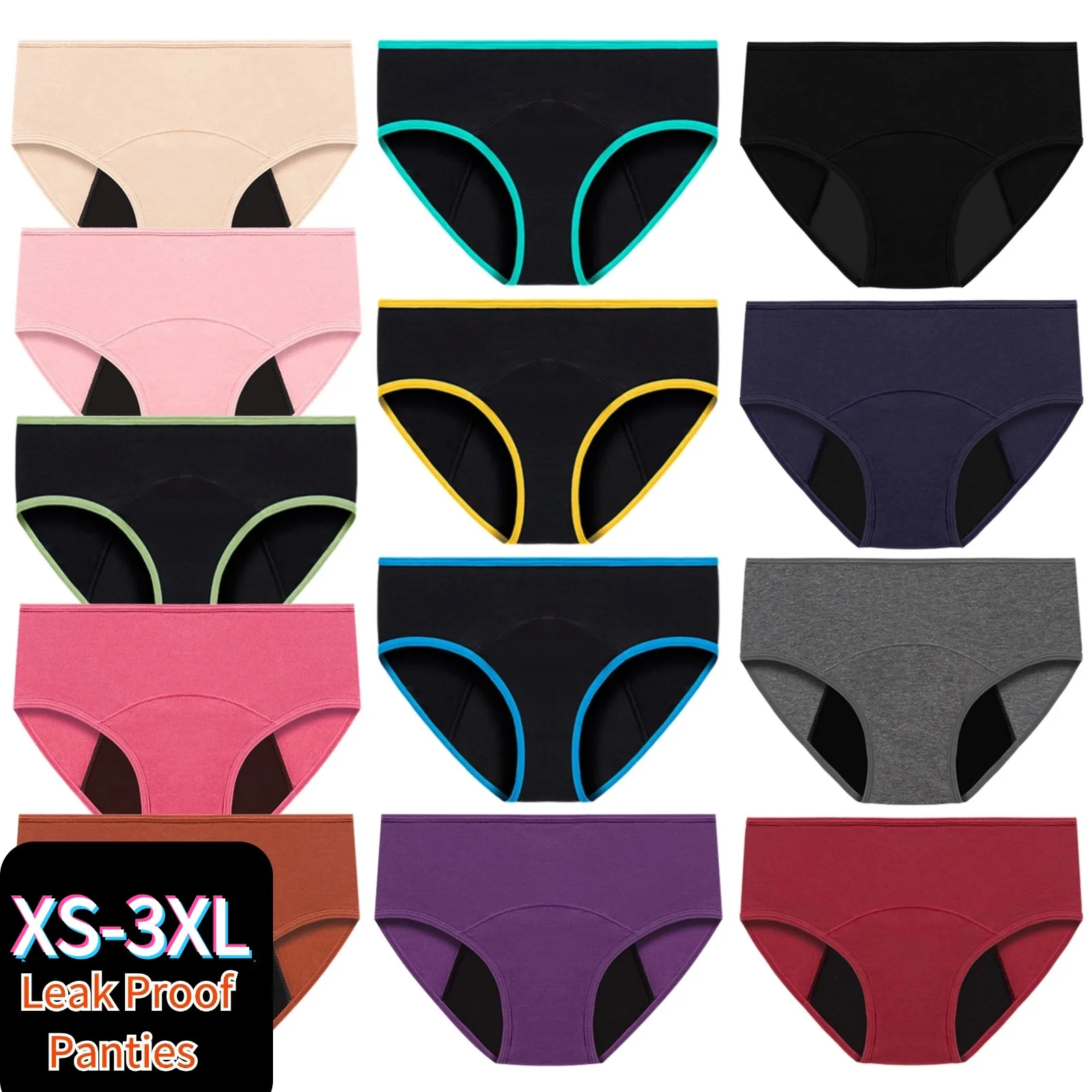 Women Leak Proof Menstrual Period Panties Underwear Physiological Antibacterial Briefs Pants Leakproof Women Period Underwear