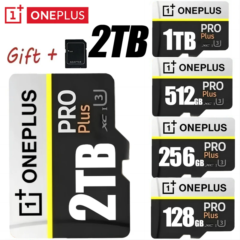 OnePlus 2TB High-Speed V30 A2 4K SD Card 512GB 256GB Memory Card 1TB Micro TF SD Adapter for Smart phone/Tablet/PC Cross-Use