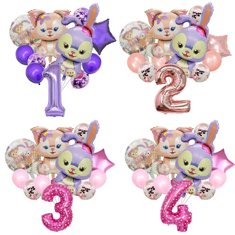 Rabbit StellaLou Theme Foil Ballon Girl Birthday Party Supplies LinaBell Baby Shower Decoration Air Balloon Child Toy Gift