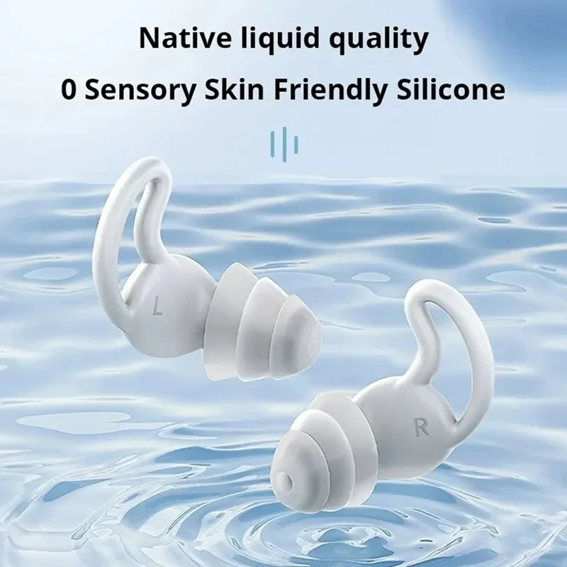 Soundproof Earplugs Three Layer Silicone Earplugs Waterproof Swimming Ear Plugs Sleep Noise Reduction Comfortable Easy To Use